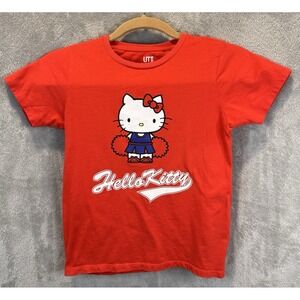 UNIQLO KIDS Hello Kitty Cheerleader Tee Size 9-10 Red Sanrio Kawaii‎